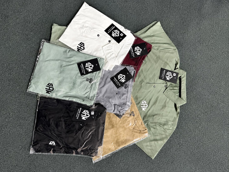 SAW Outfitter Premium Polo Shirt – Half Sleeve | White / Black / Teal Green